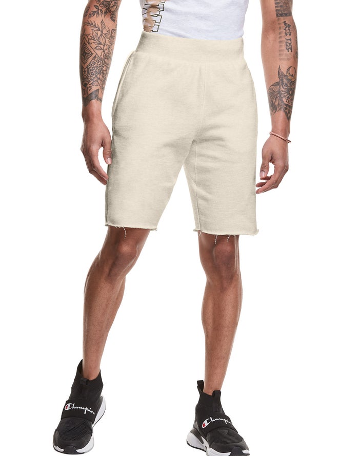 Champion Mens Shorts NZ - Reverse Weave Cut-Off Cream ( 1903-VQGAL )